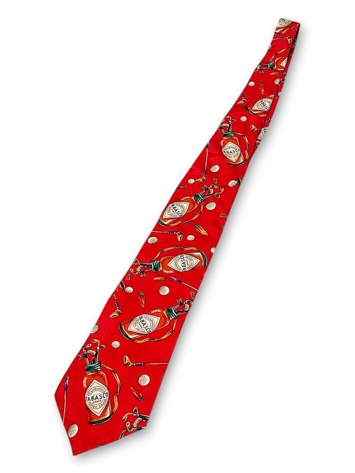 Vintage Tabasco Red Print Necktie