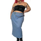 90’s Damasport Baby Blue Rib Knit Midi Skirt (3X)