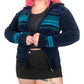 90’s/Y2K Navy Blue Striped Chenille Knit Cardigan Sweater (L)