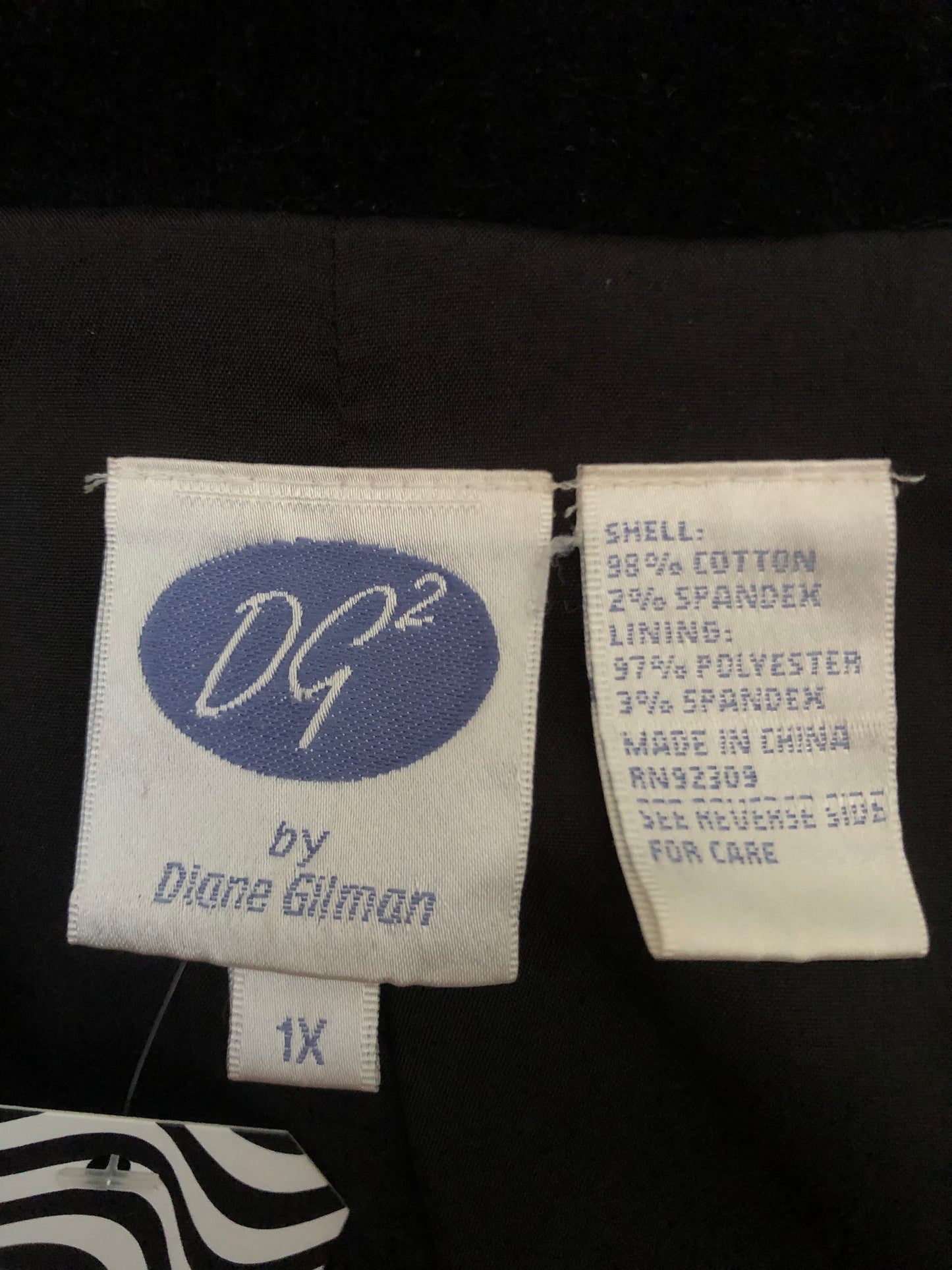 90’s/Y2K DG2 by Diane Gilman Black Velvet Blazer (XL/2X)