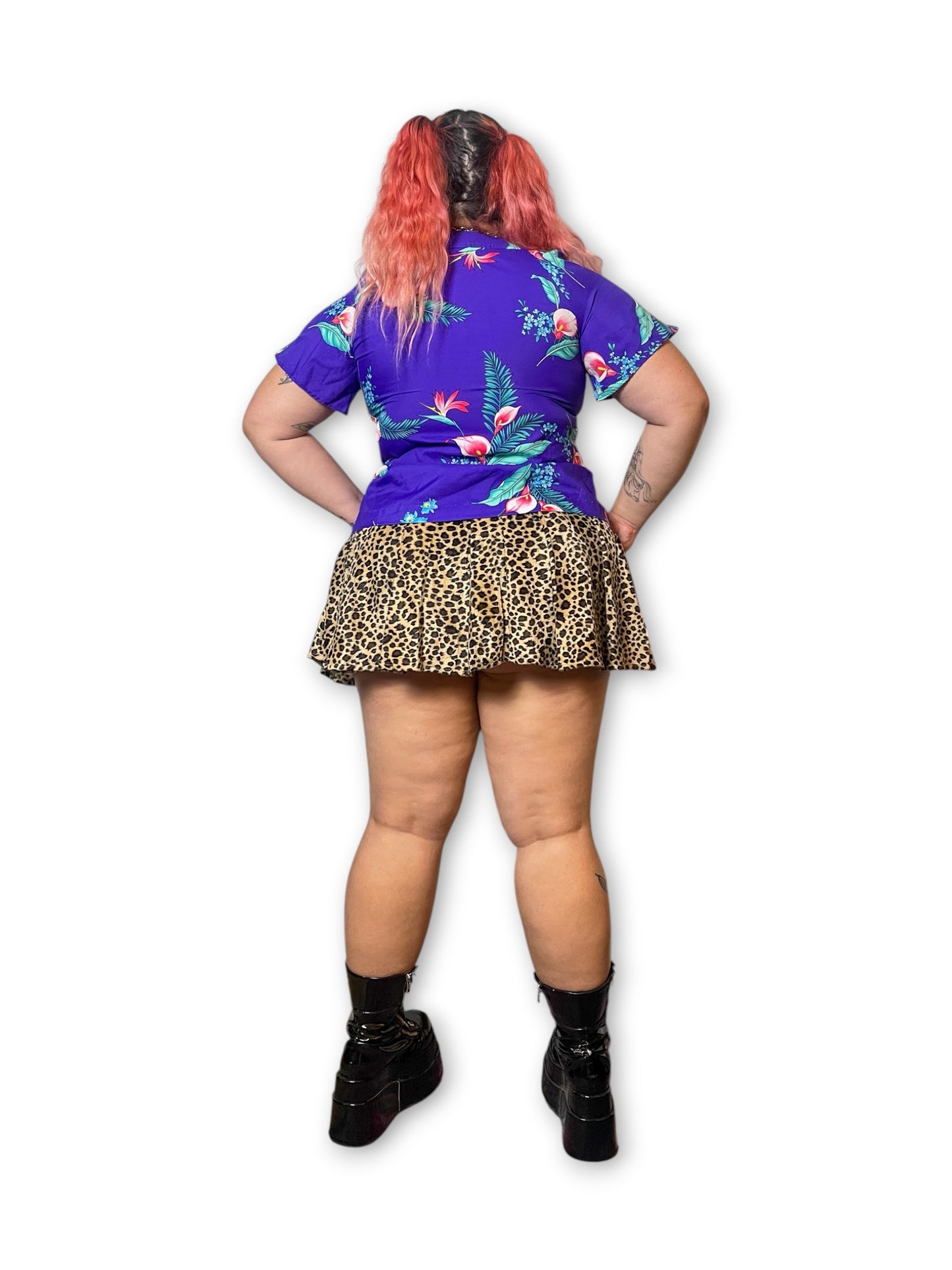 80’s Retro Hawaiian Print Blouse (XL/1X)