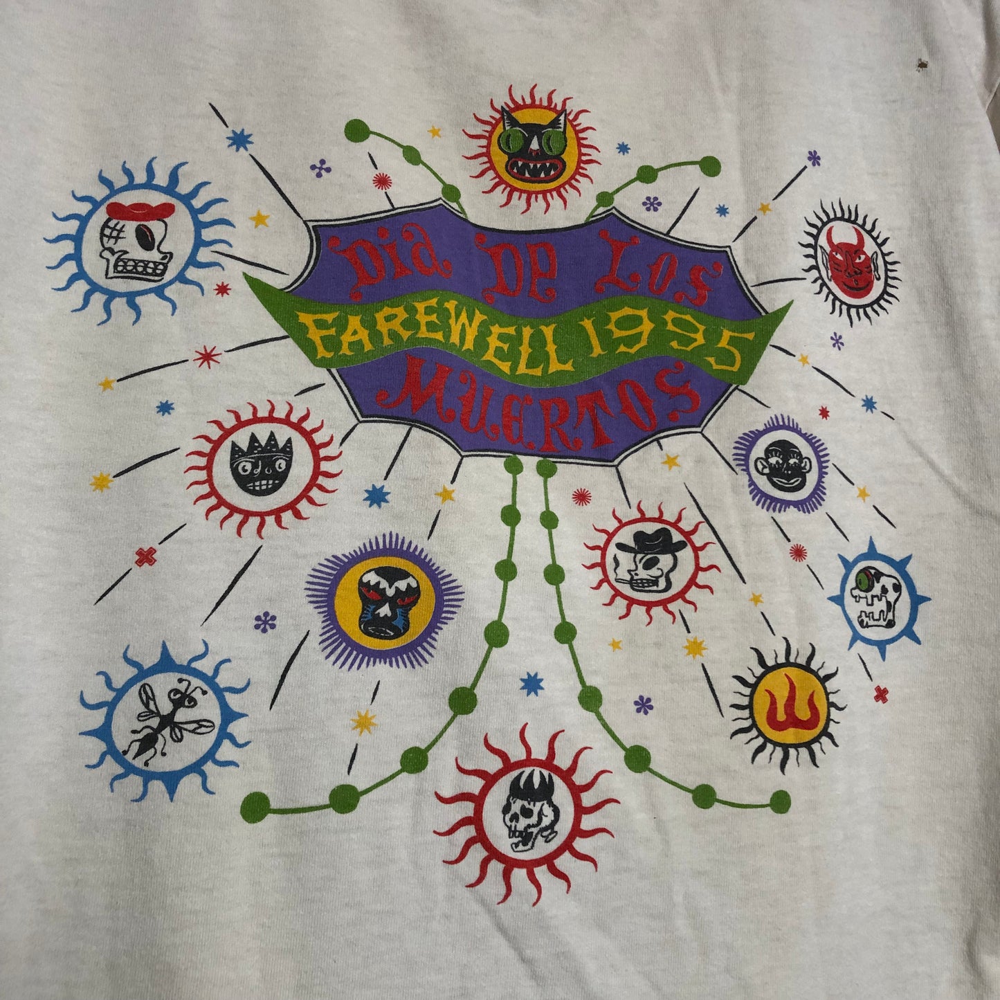 90’s Oingo Boingo Farewell Tour Día de Los Muertos White T-Shirt (M)