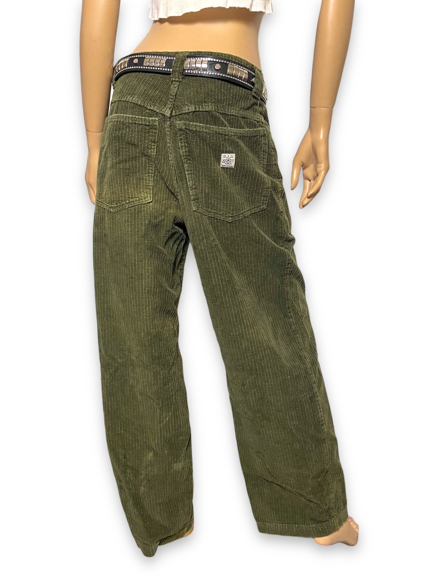 80’s/90’s Big House Drill Olive Green Corduroy Work Pants (L)