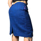 80’s Daniel Niveau Blue and Black Houndstooth Plaid Pencil Skirt (2X)