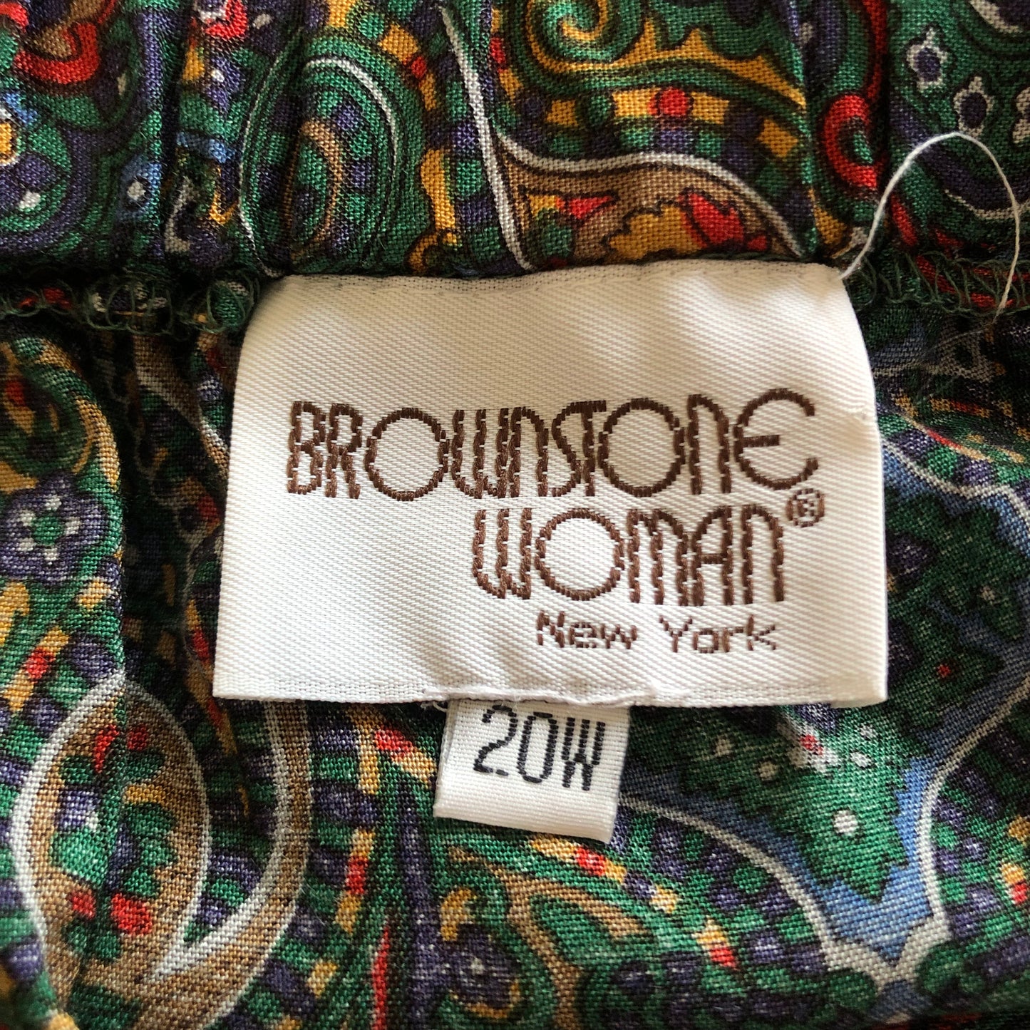 90’s Brownstone Woman Green Paisley Print Skirt (2X)