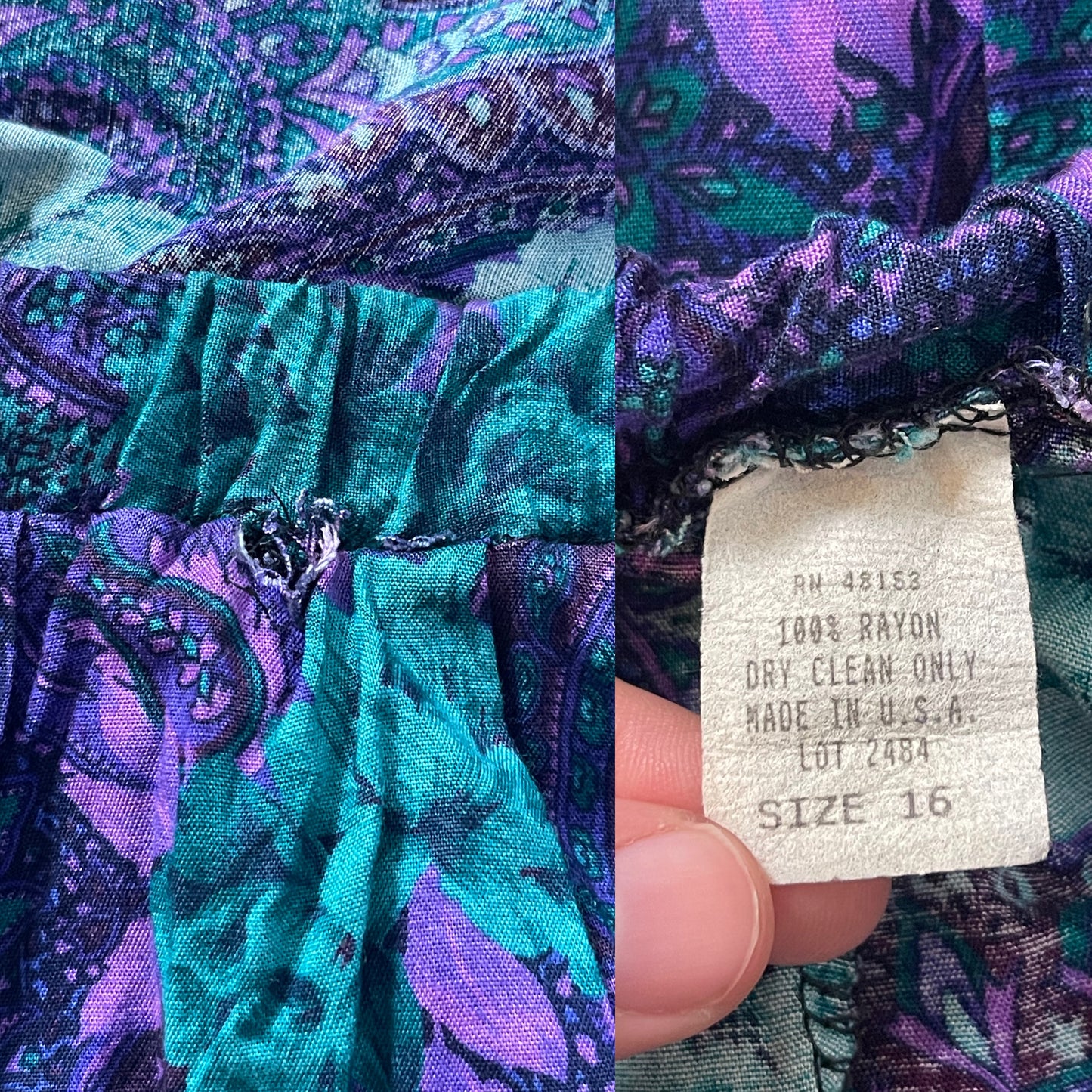 80’s/90’s Retro Floral Paisley Skirt (1X/2X/3X)