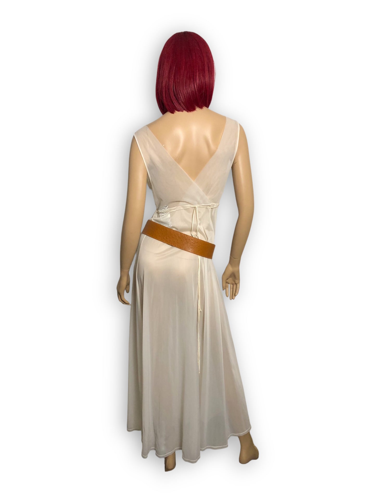 Vintage Brown Faux Leather Belt (M)
