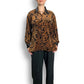 80’s/90’s Lizsport Black and Brown Paisley Velour Shirt (M/L)