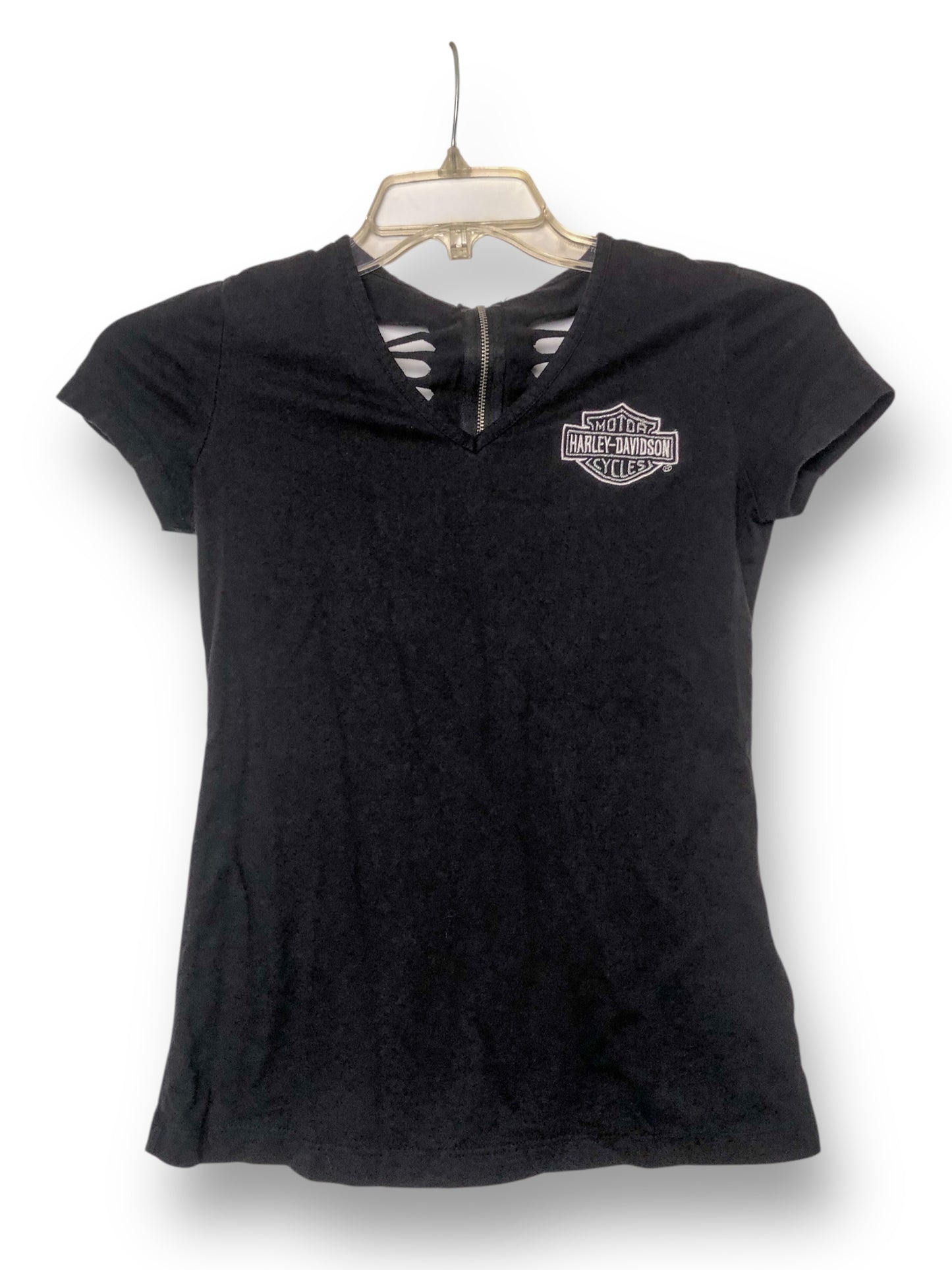 Harley Davidson Black V-Neck Top (S)