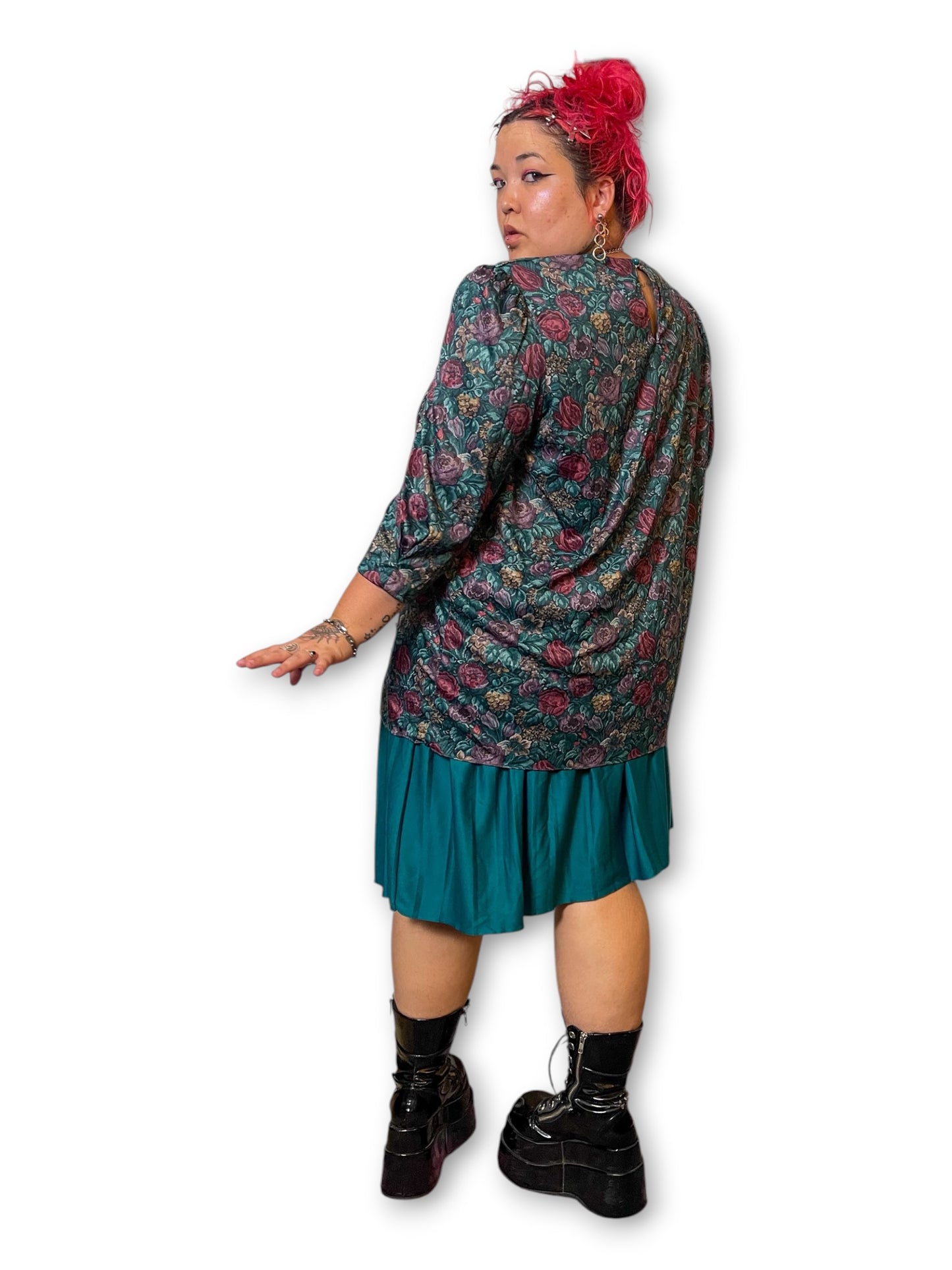 80’s Retro Floral Layered Dress (3X)
