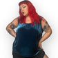 90’s Draper’s & Damon’s Aegean Blue Velvet Tank Top (3X)