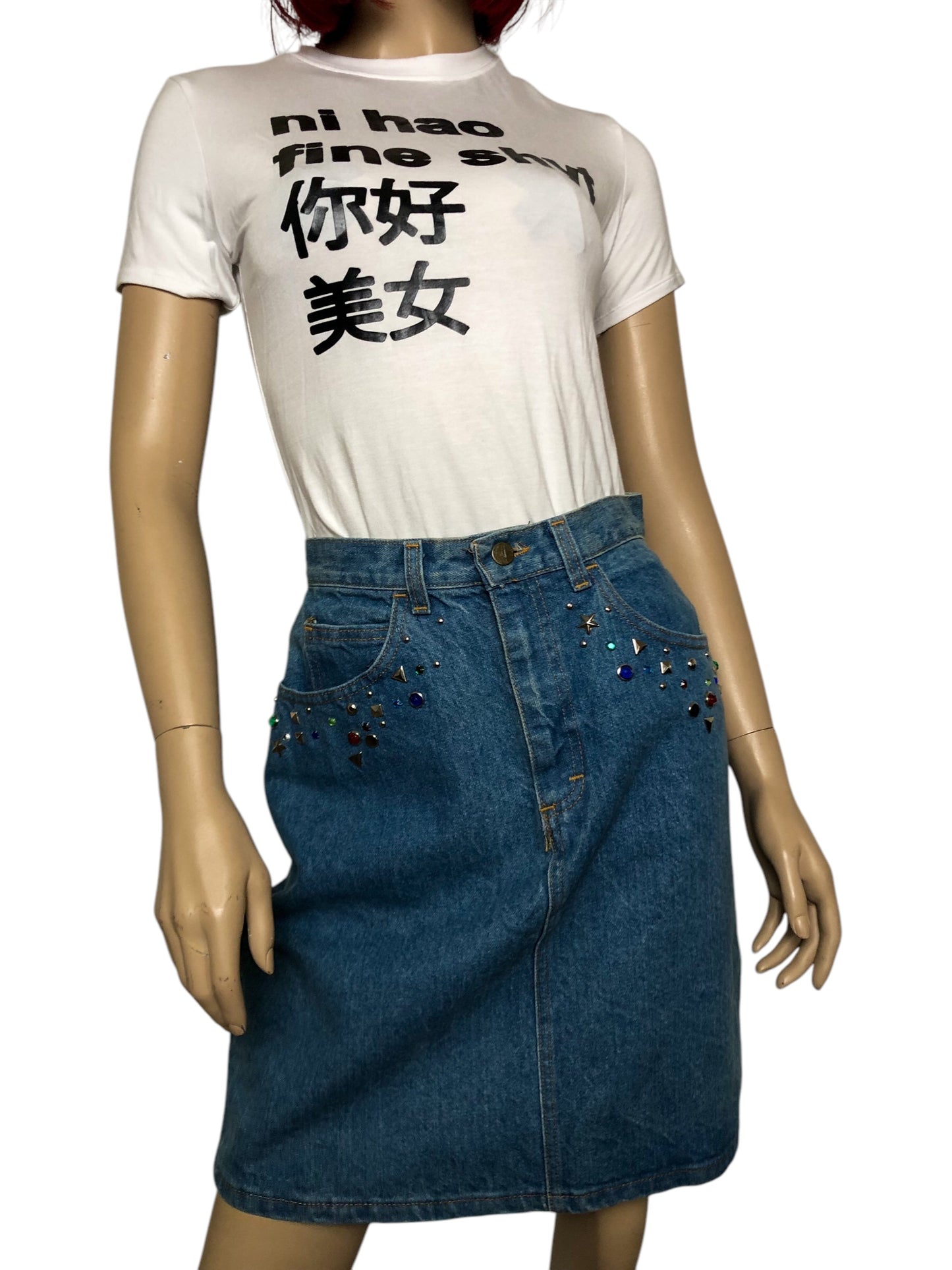 80’s Palmetto’s Light Wash Denim Skirt (M)