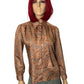 70’s R.D. #2 Brown Paisley Print Blouse (L)