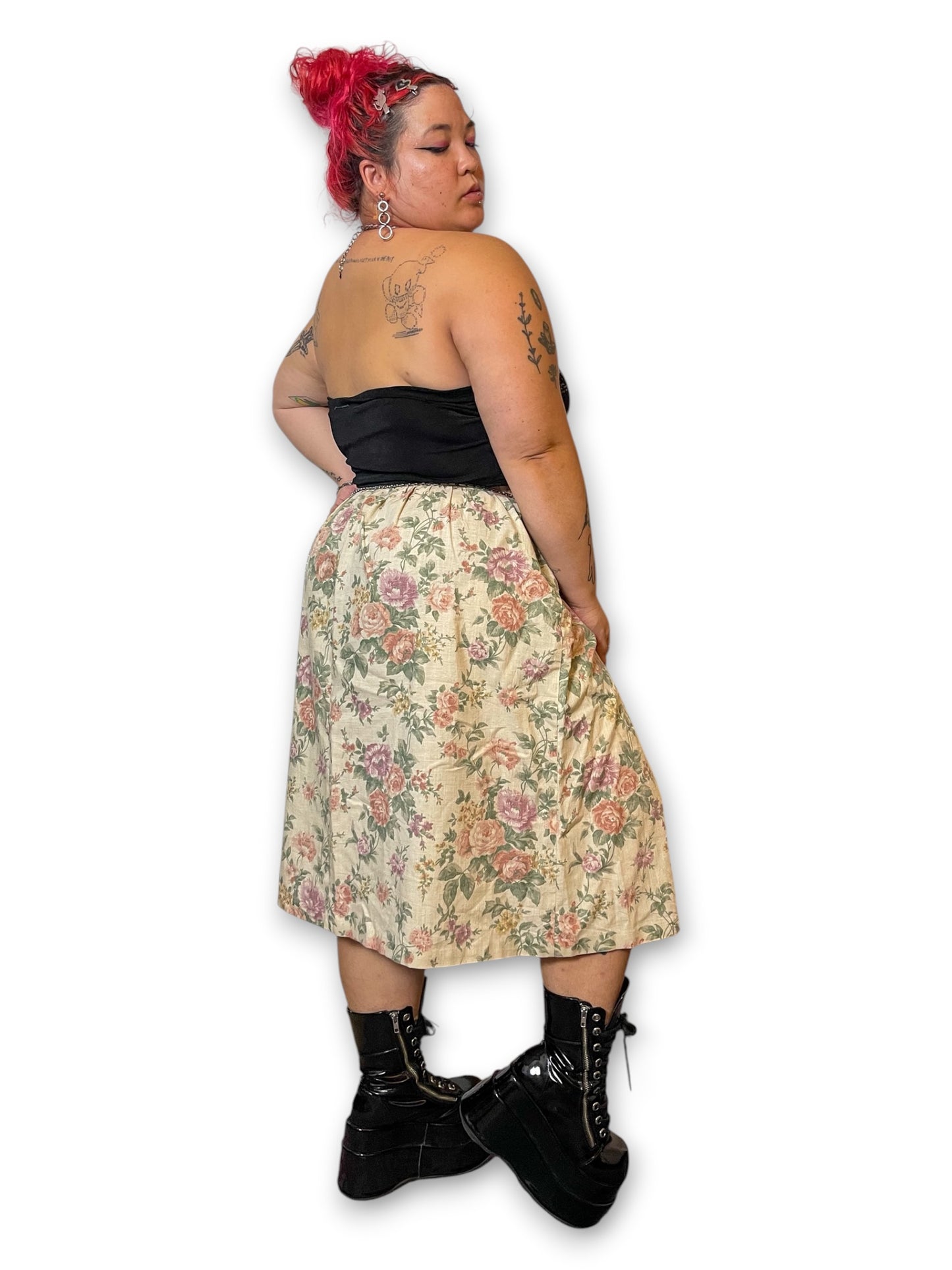 80’s/90’s Floral Cottage Pencil Skirt (XL/1X)