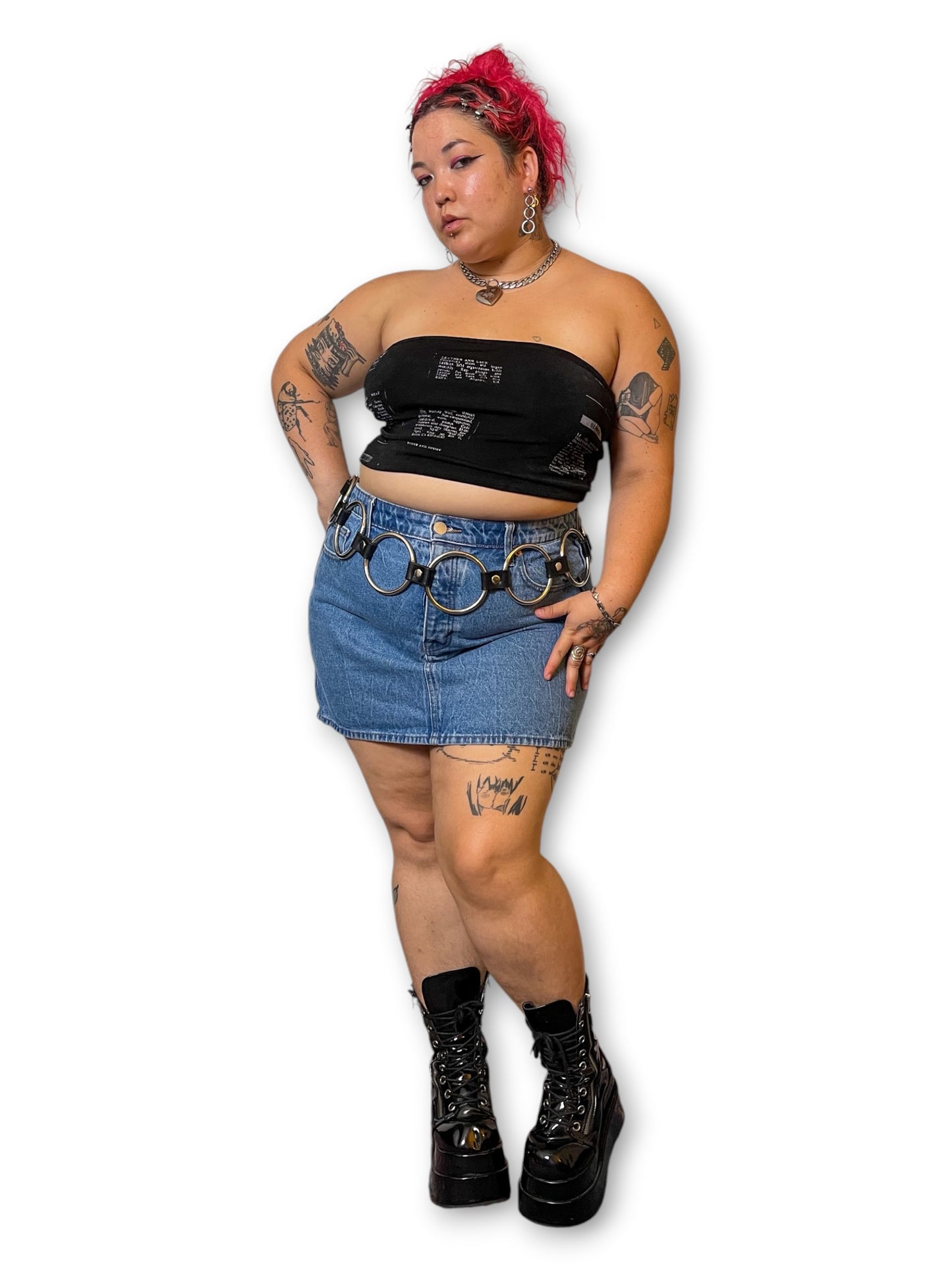 Denim Mini Skirt (1X)