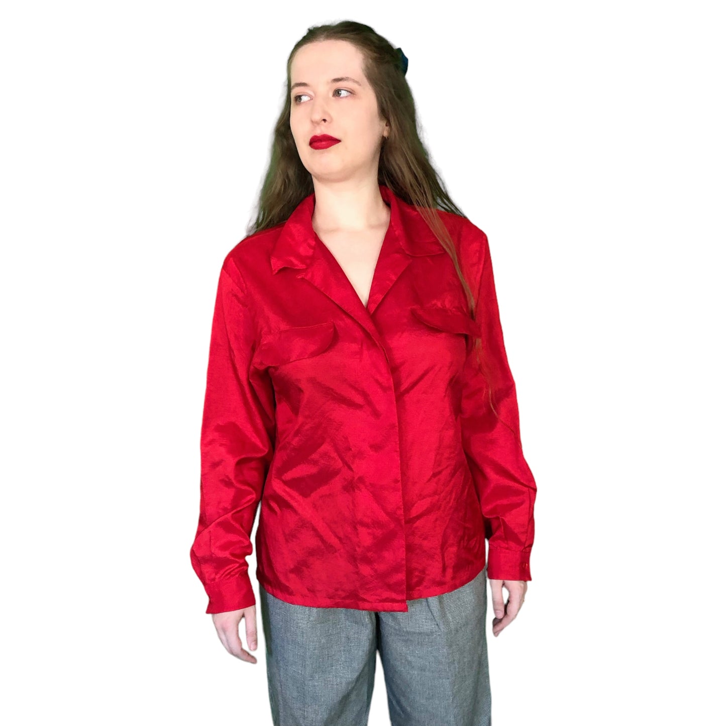 90’s Kathy Comelli for Shapely Red Blouse (L)