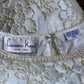 80’s/90’s Laurence Kazan White Floral Beaded Shirt (S)