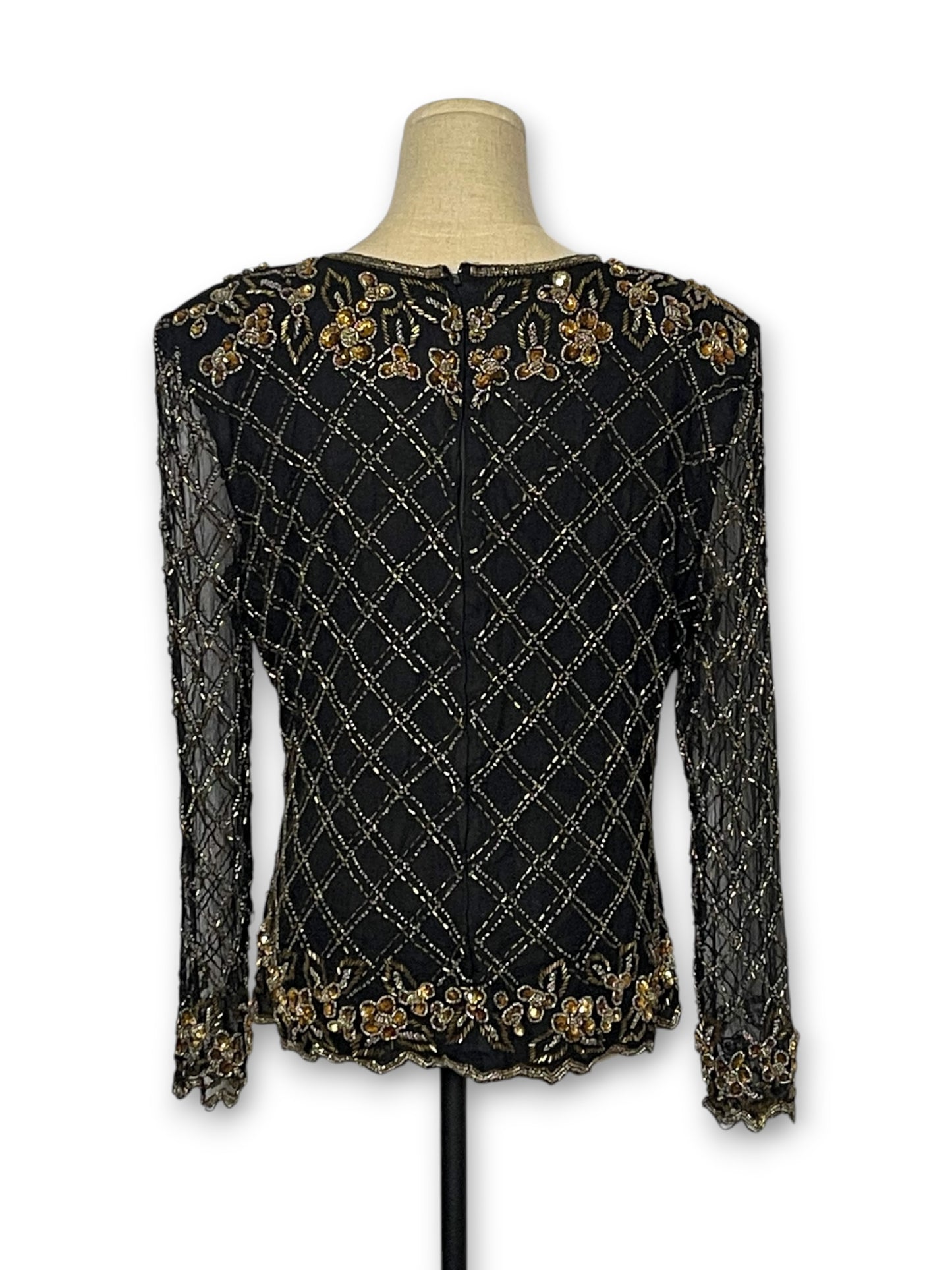 80’s/90’s Beaded Silk Blouse (L)
