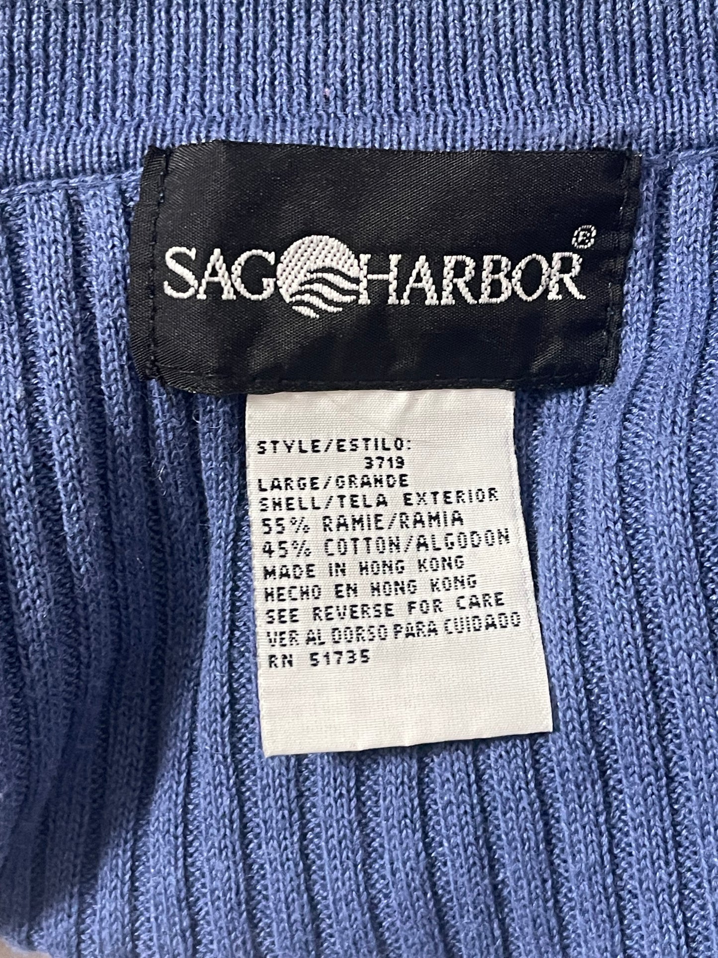 90’s Sag Harbor Blue Knit Blouse (L)