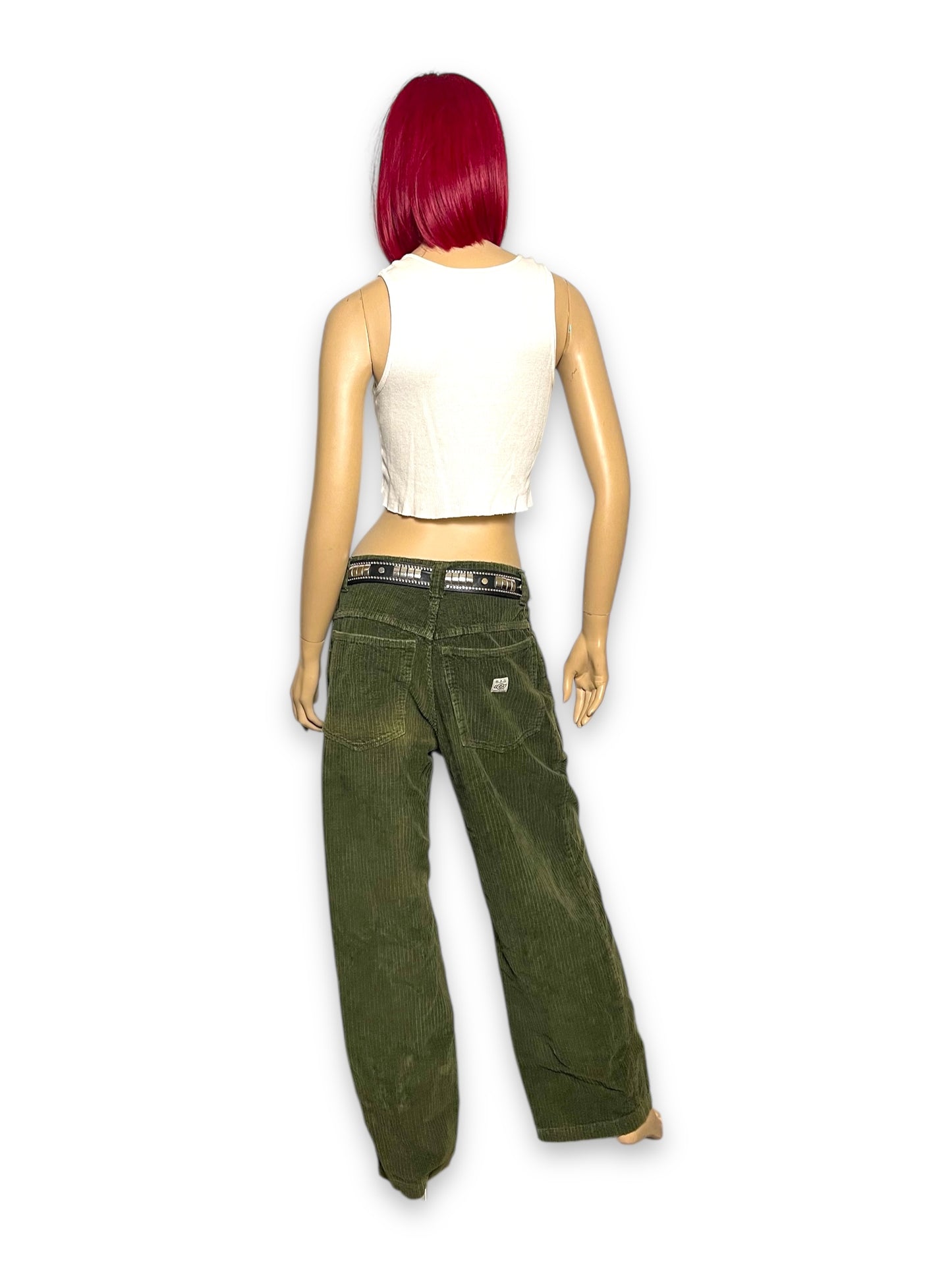 80’s/90’s Big House Drill Olive Green Corduroy Work Pants (L)