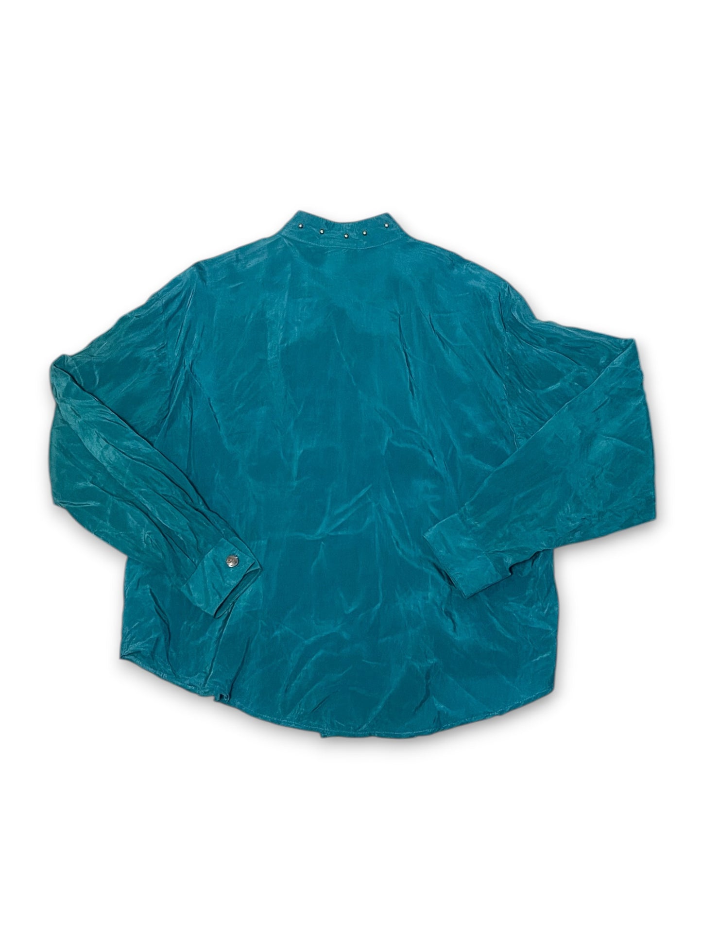 80’s Turquoise Retro Western Blouse (L)