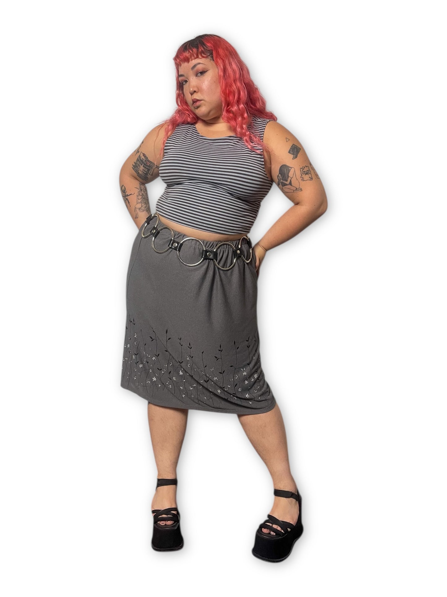 Vintage Grunge Floral Skirt (2X/3X)