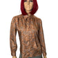 70’s R.D. #2 Brown Paisley Print Blouse (L)