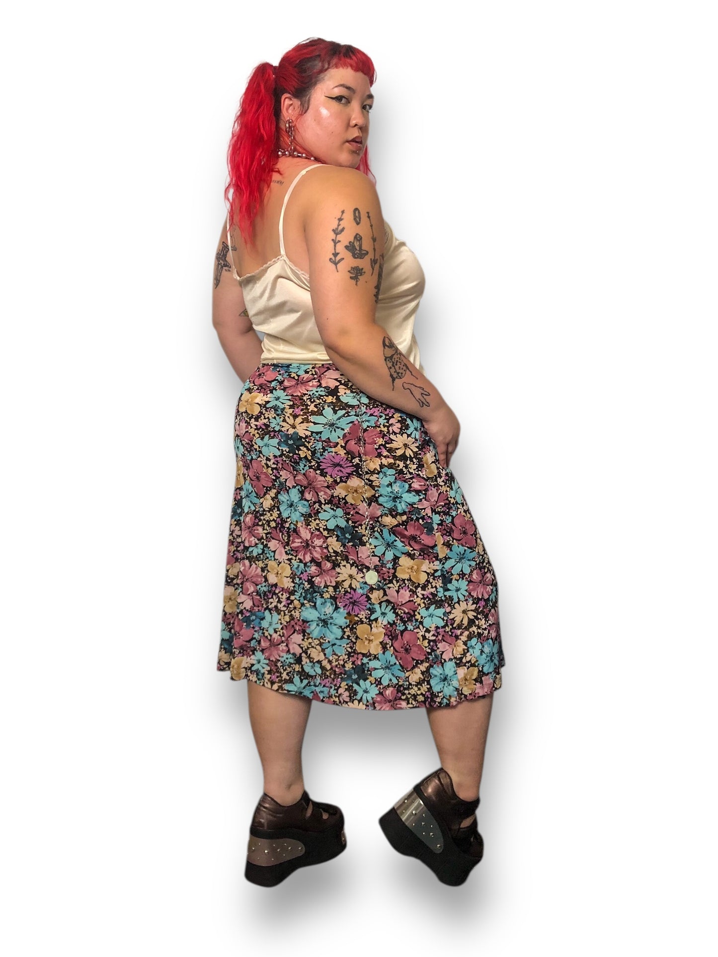 Y2K Jaclyn Smith Colorful Floral Skirt (L/XL/2X)