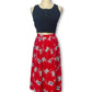 60’s/70’s Japanese Print Pleated Skirt (XS)