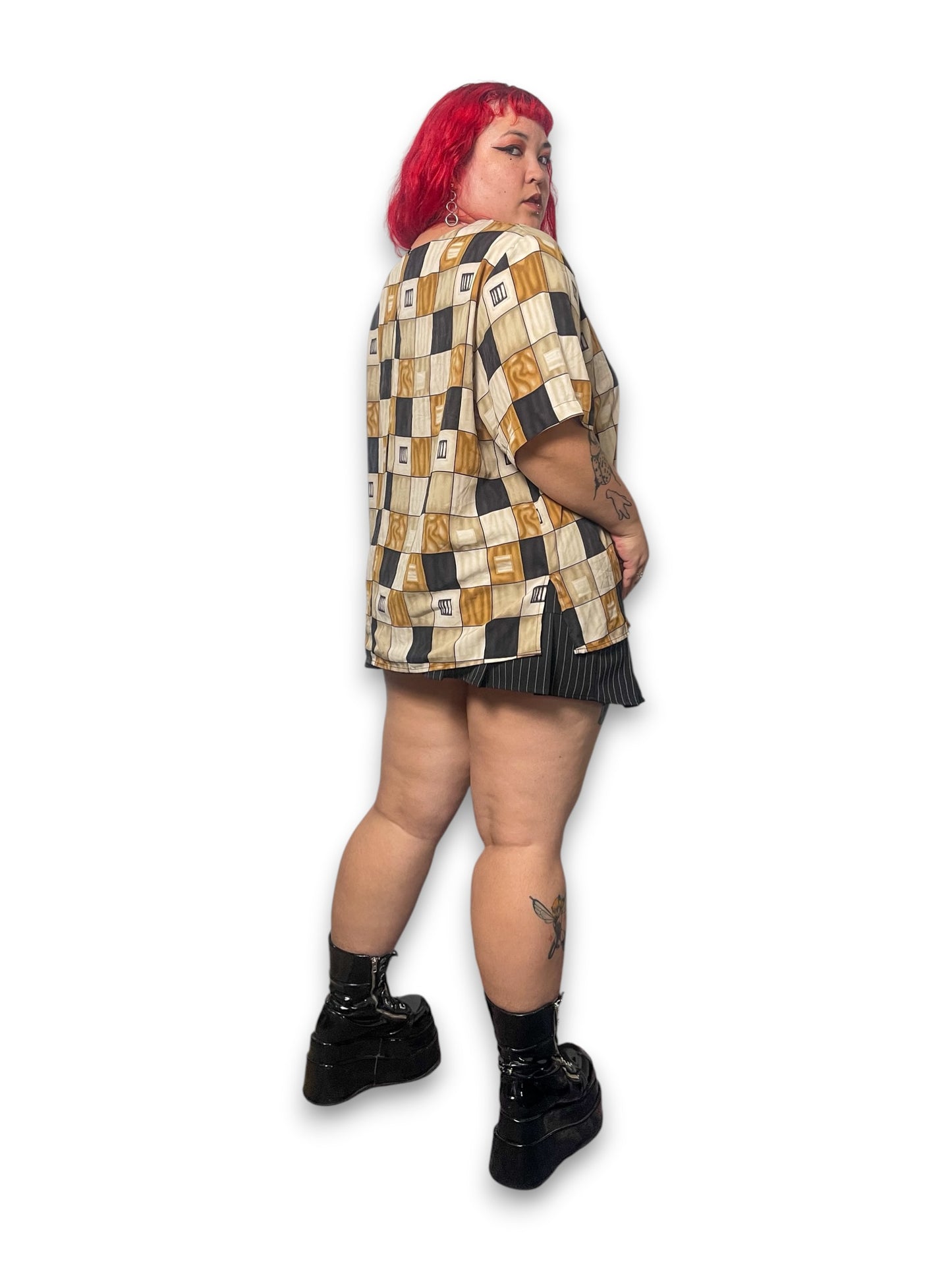 90’s Geometric Retro Blouse (3X/4X)