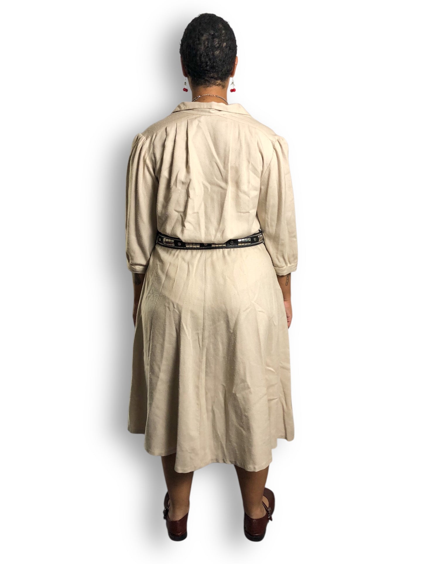 70’s/80’s Ilse M. Khaki Shirt Dress (2X)