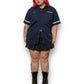 Y2K/Modern Navy Blue Work Shirt (XL/2X)