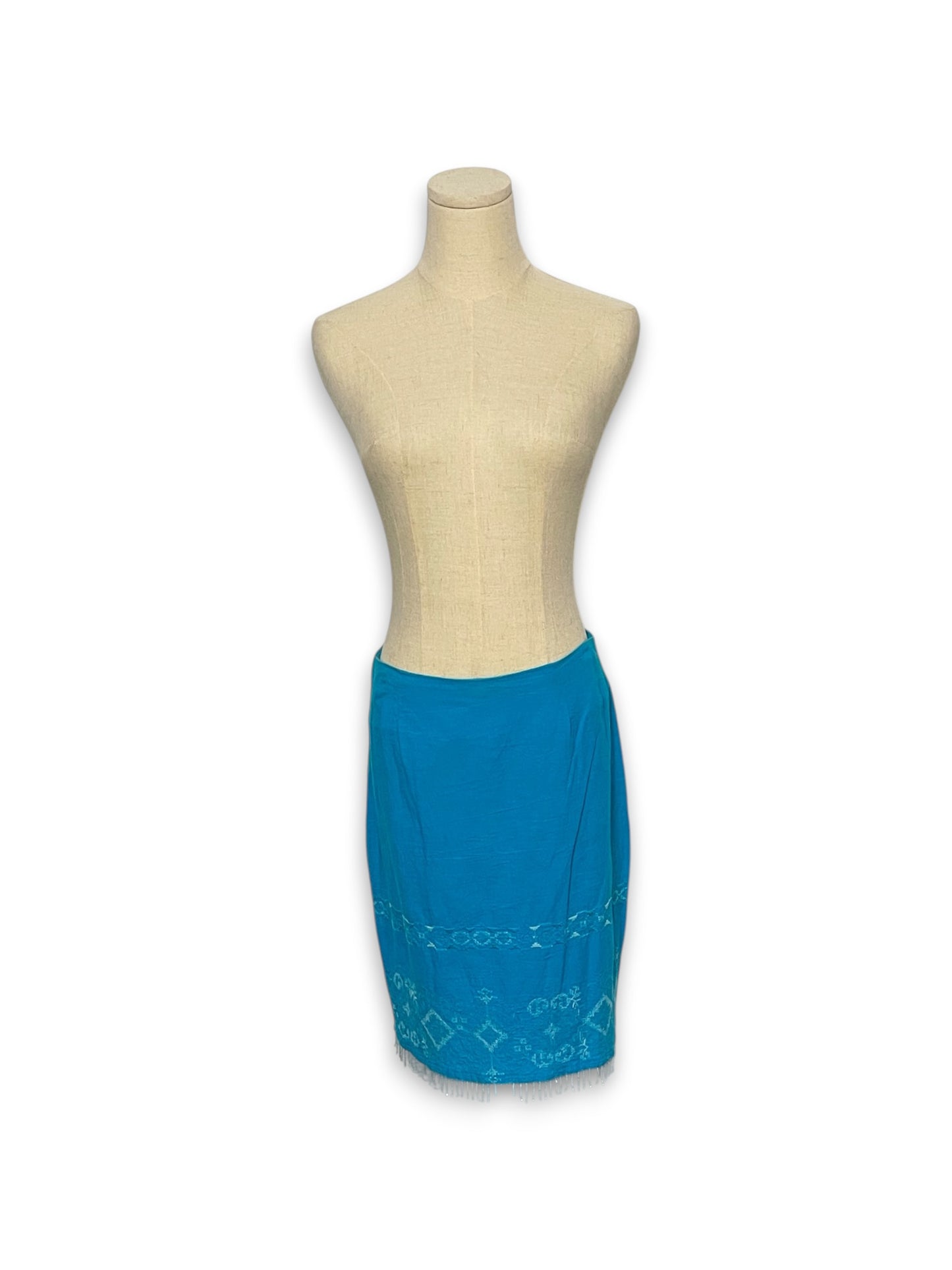 90’s/Y2K Turquoise Embroidered Skirt (S/M)