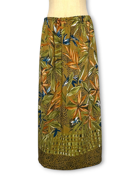 Vintage Floral Print Midi Skirt (XL/1X)