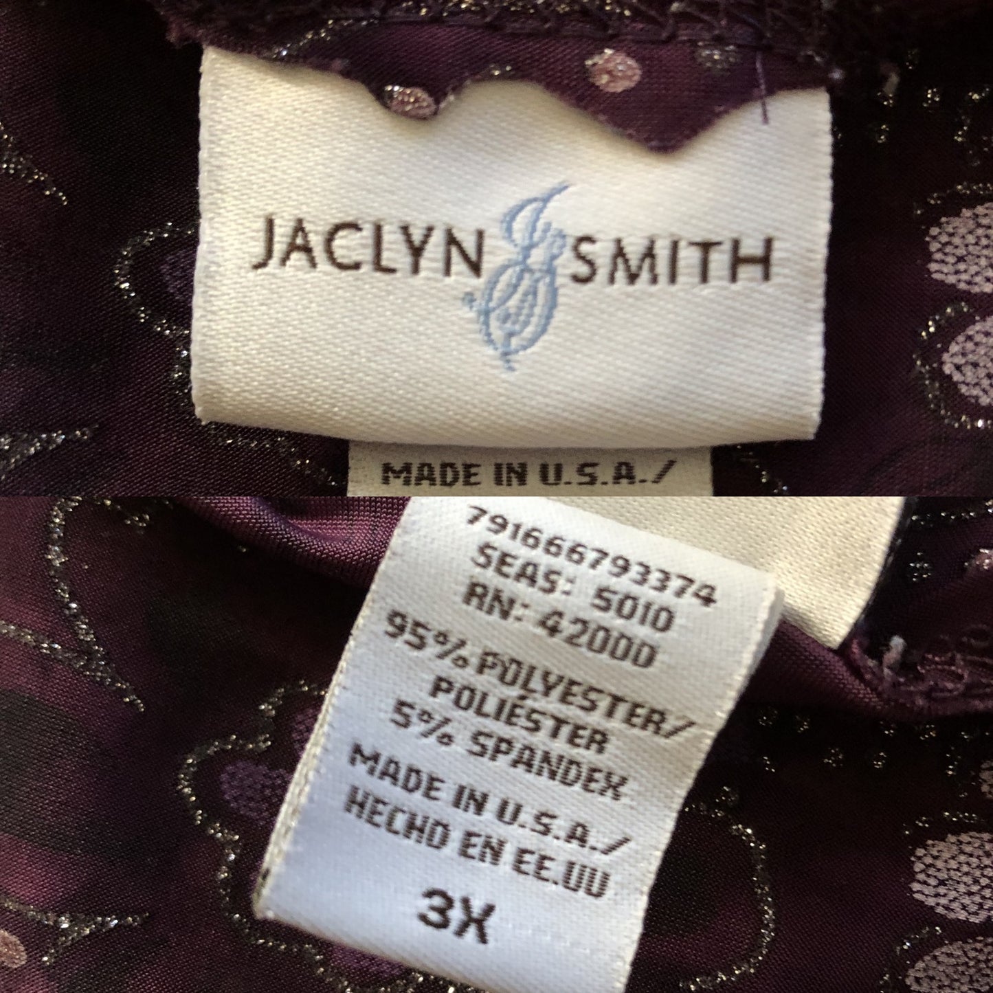 90’s Jaclyn Smith Purple Floral Paisley Print Shirt (3X)