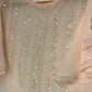 Vintage Baby Pink Beaded Chiffon Blouse (M/L)