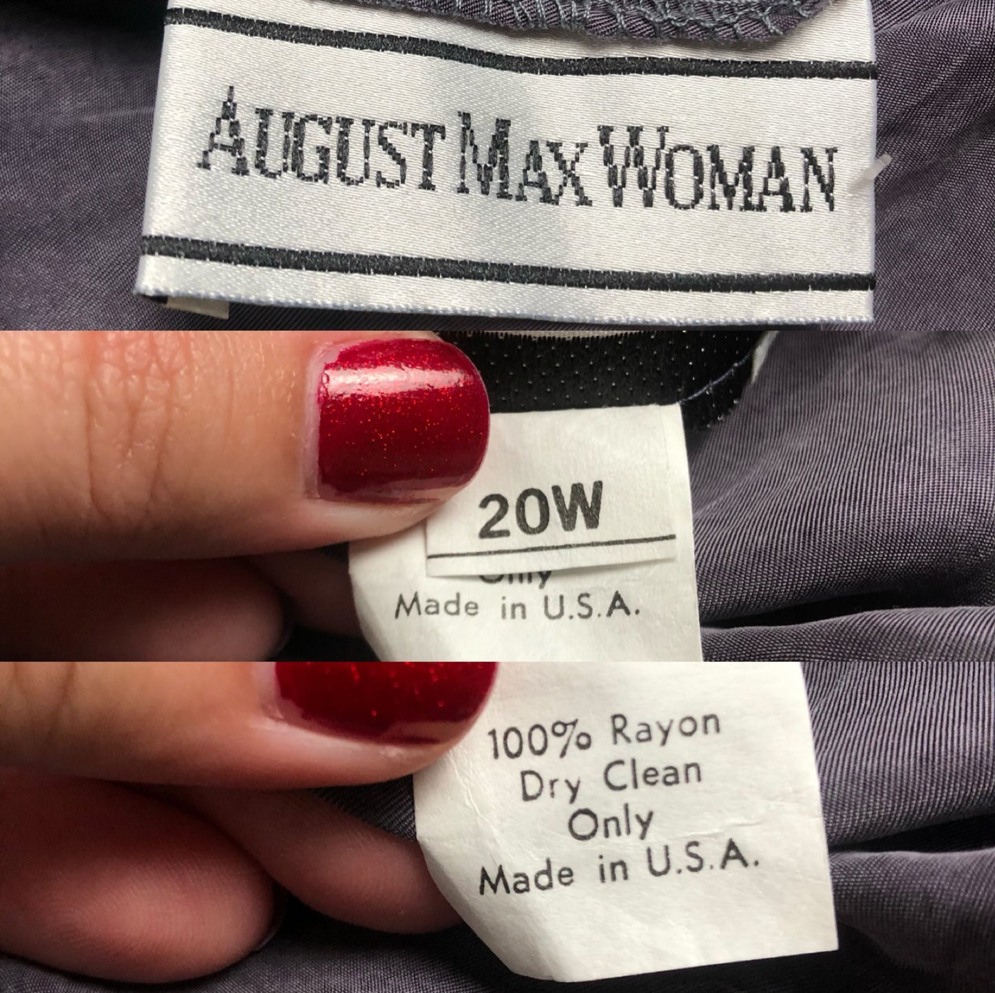 90’s August Max Woman Purple Gray Midi Skirt (2X/3X)