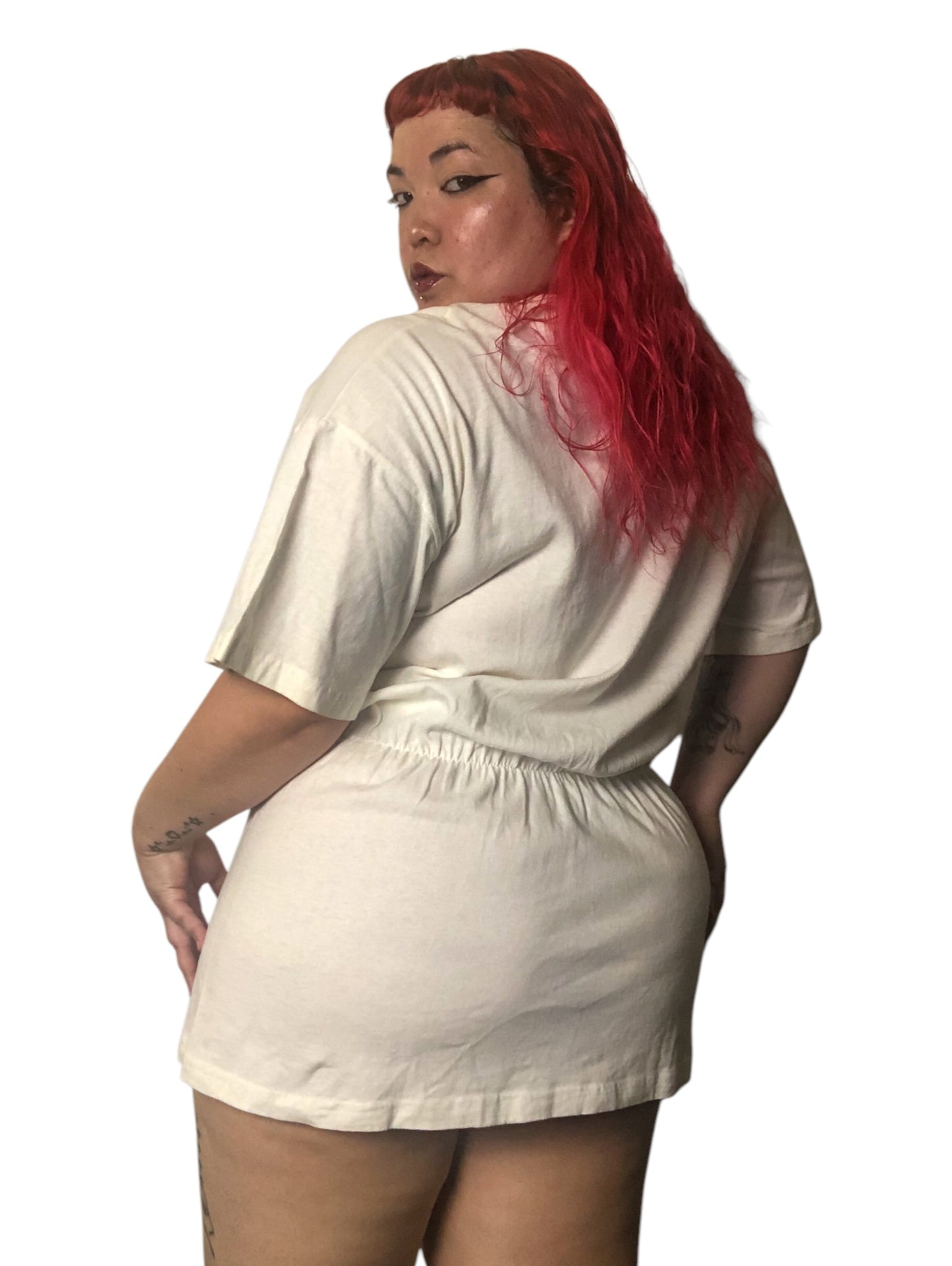 80’s Sun Bound White T-Shirt Mini Dress (M/L/XL)