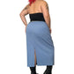 90’s Damasport Baby Blue Rib Knit Midi Skirt (3X)