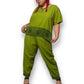 90’s/Y2K Mlle Gabrielle Olive Green 2-Piece Set (3X)