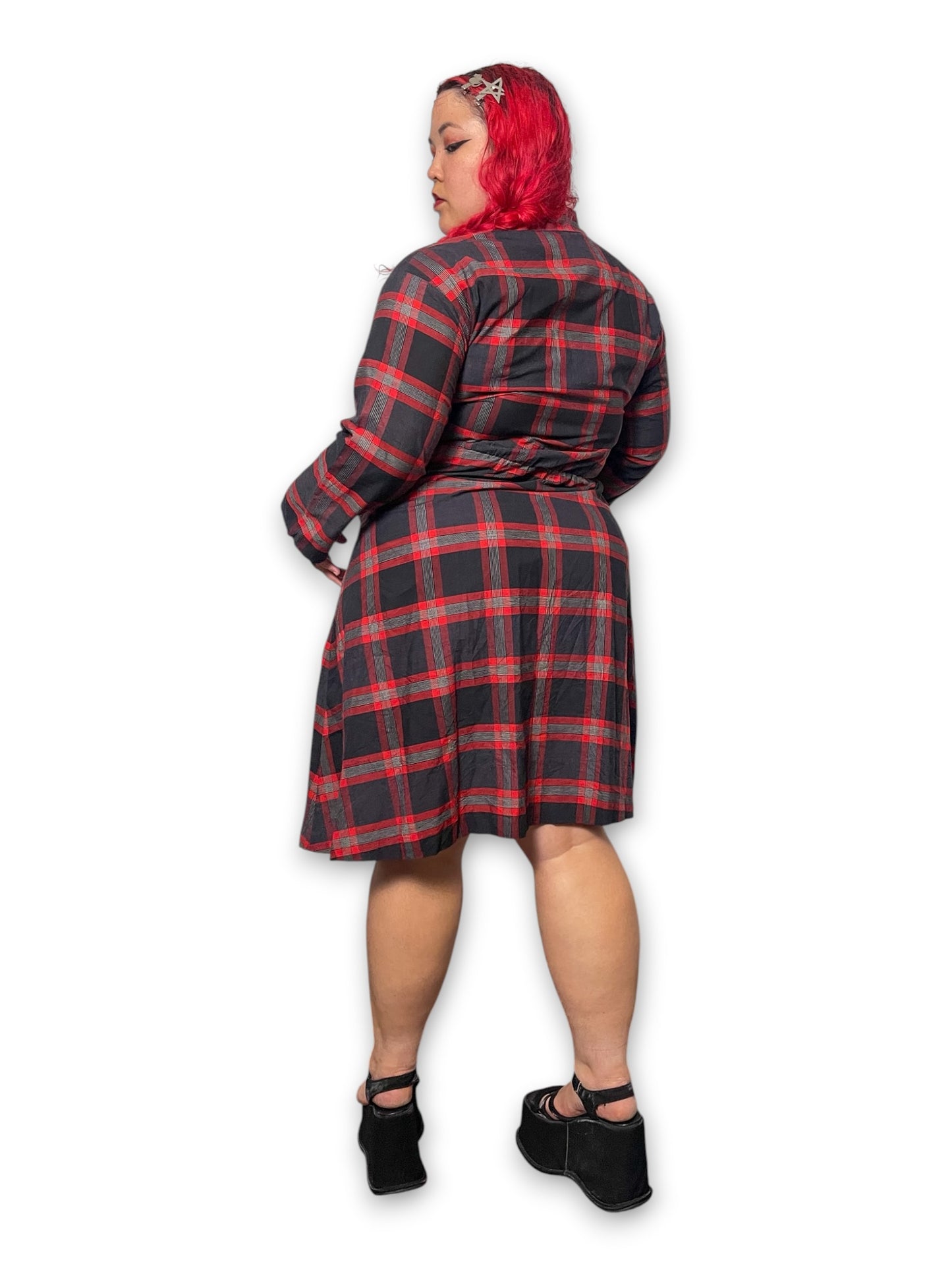 80’s Retro Grunge Shirt Dress (XL)