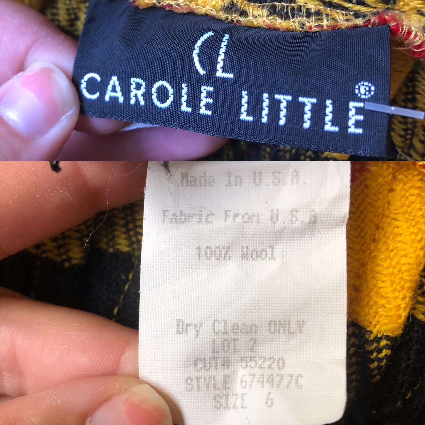 90’s Carole Little Yellow Tartan Plaid Pleated Skirt (L/XL)