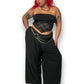 90’s Alex Evenings Black Mesh Layered Pants (3X)
