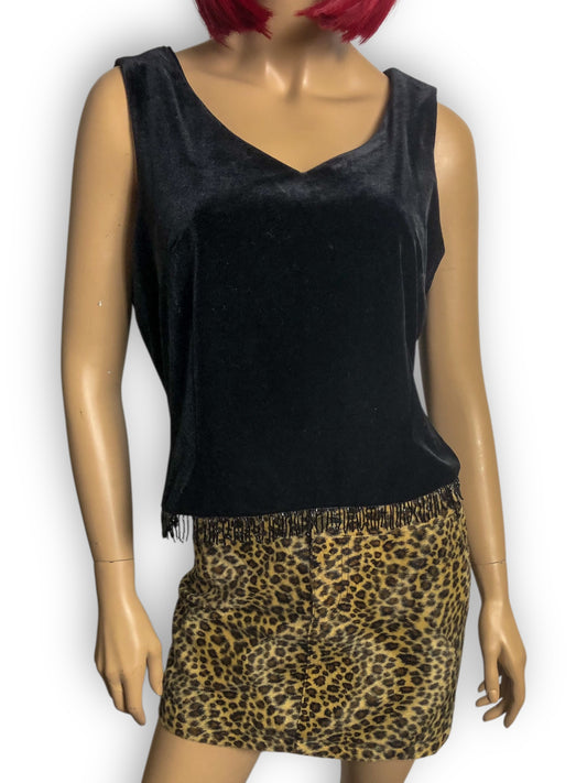 90’s/Y2K Ronni Nicole by Ouida Black Velvet Top (L)