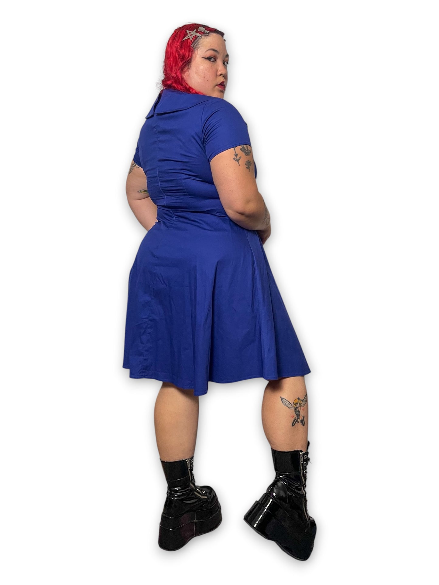 Navy Blue Retro Dress (XL)