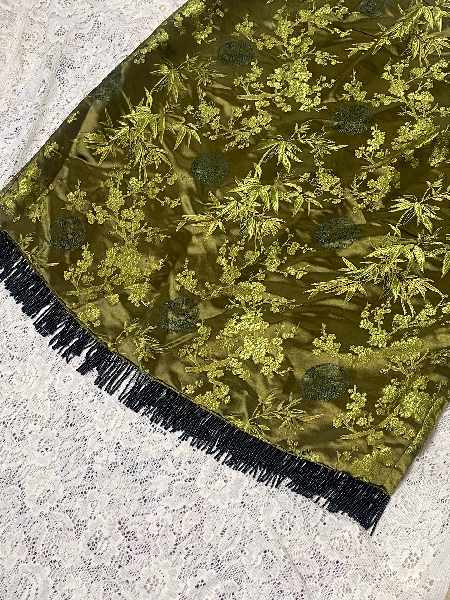 90’s Floral Brocade Pencil Skirt (1X)