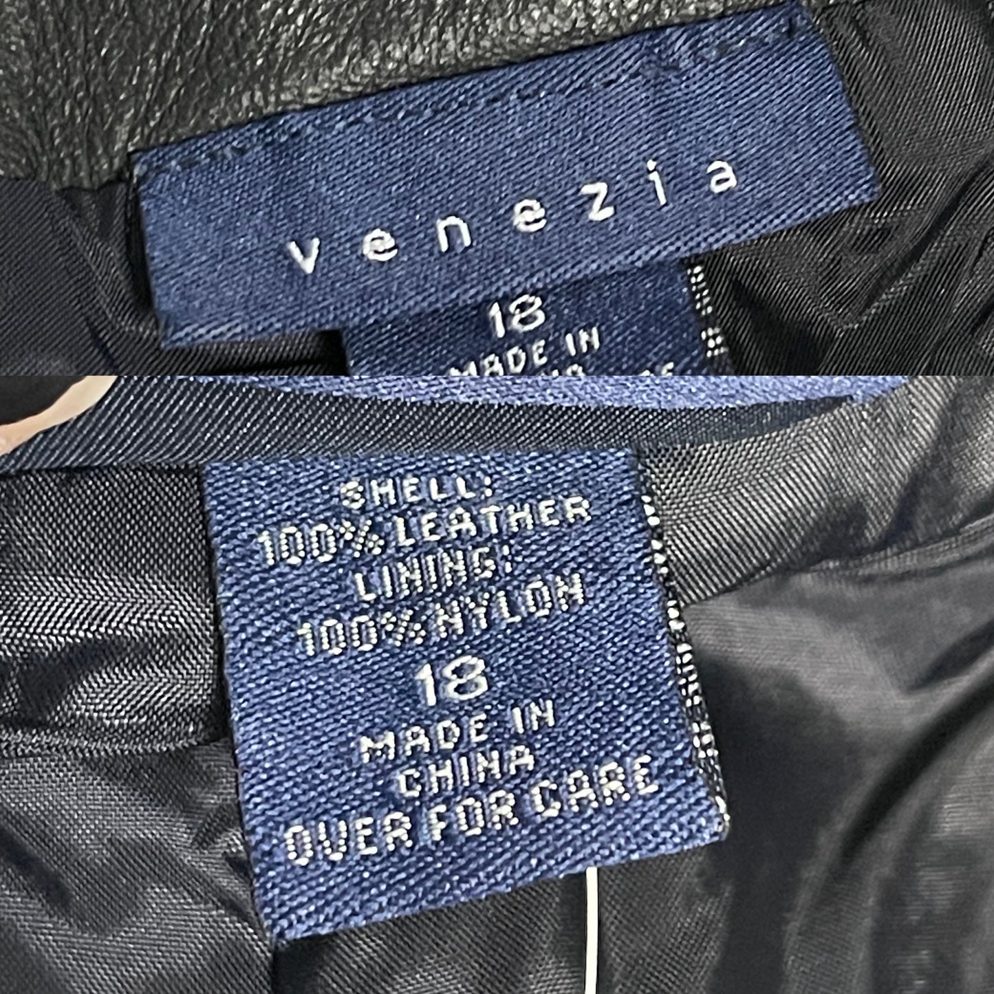 90’s/Y2K Venezia Black Leather Pants (1X)
