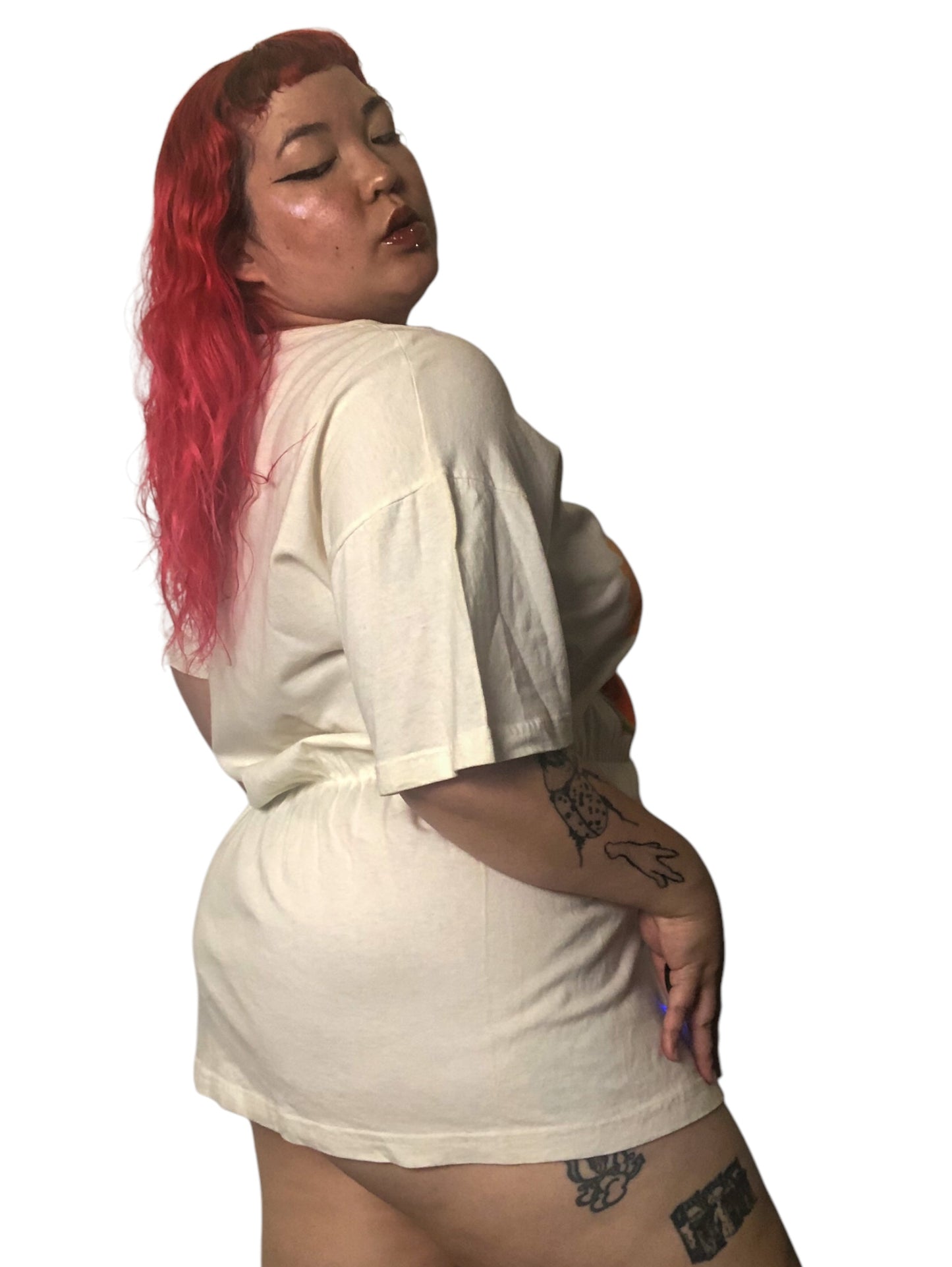 80’s Sun Bound White T-Shirt Mini Dress (M/L/XL)