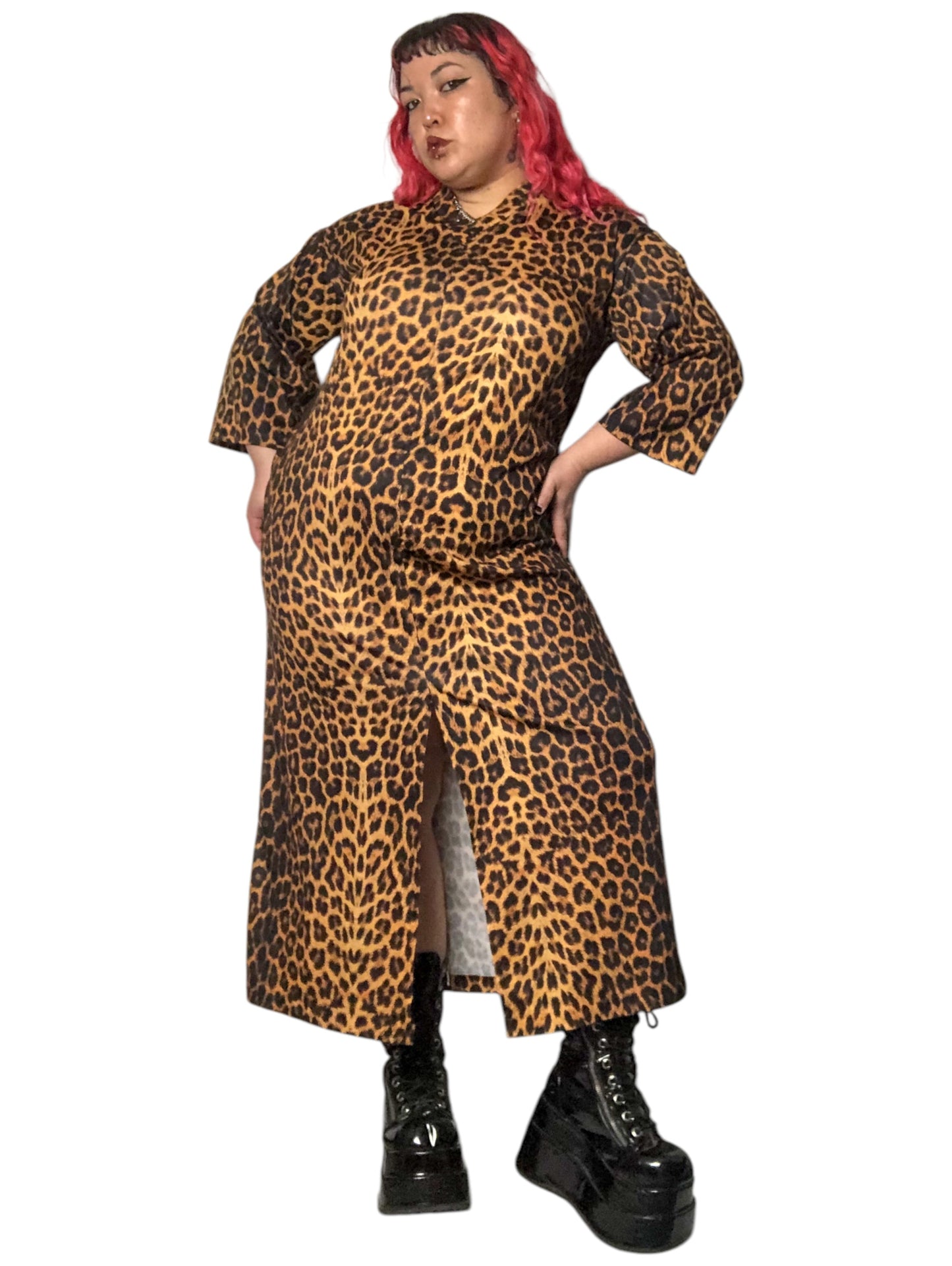 70’s Tiffany Loungewear Leopard Print Maxi Dress (L/XL)