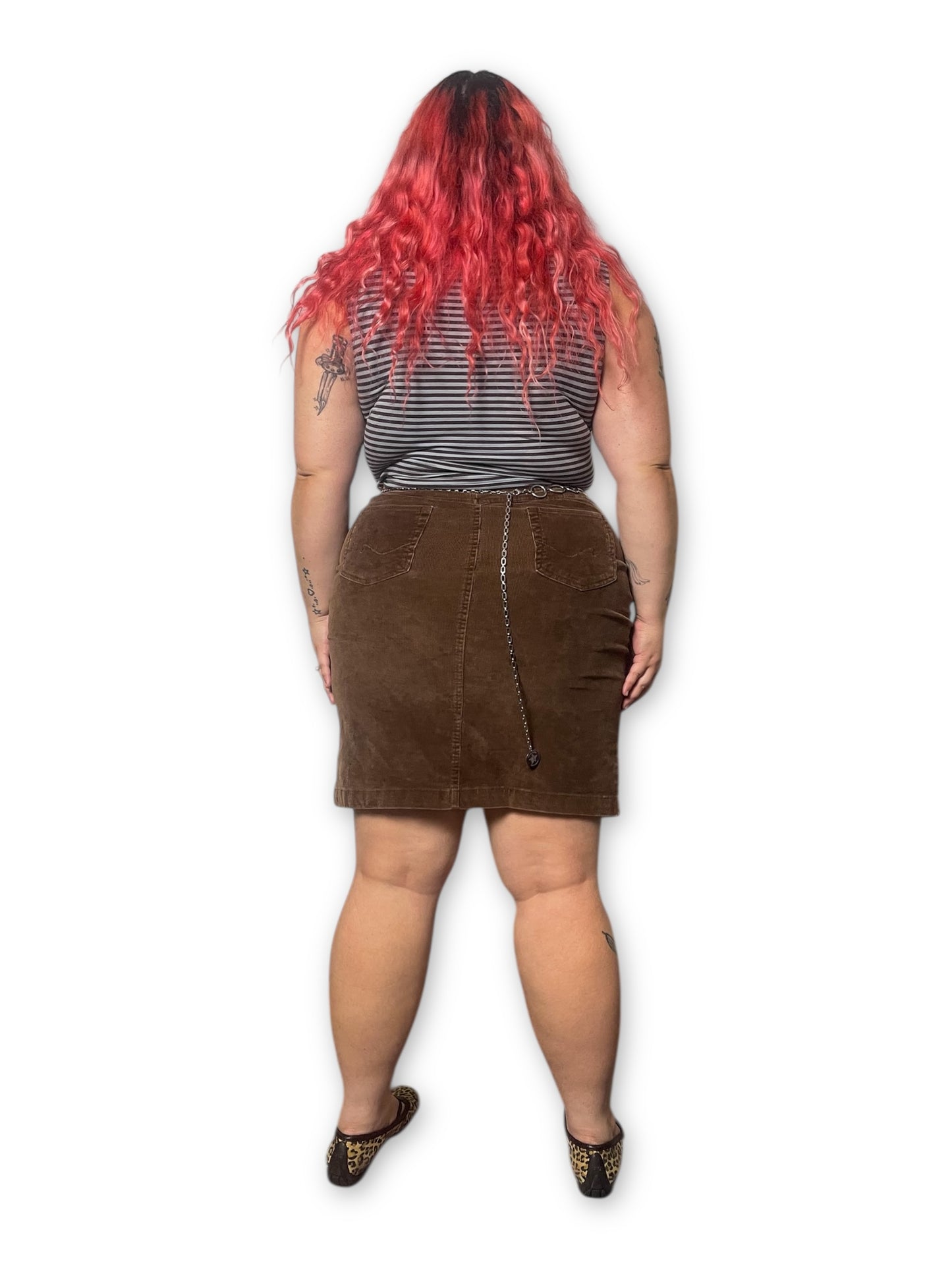 Y2K/Modern Brown Corduroy Skirt (XL)